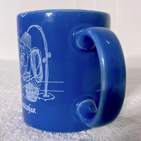 Vintage Blue Blessed Are The Knitters For They Shall Keep You In Stitches Mug - Picture 6 of 11